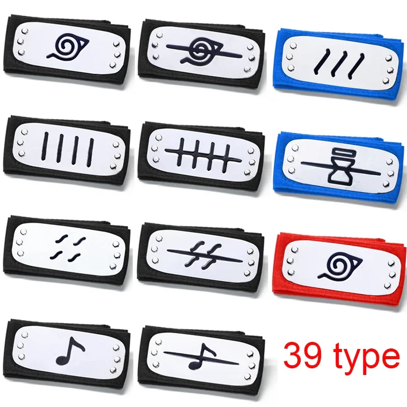 Naruto Shippuden Anime Cosplay opaska na czoło Uzumaki Uchiha Sasuke Kakashi figurki akcji opaska na głowę…