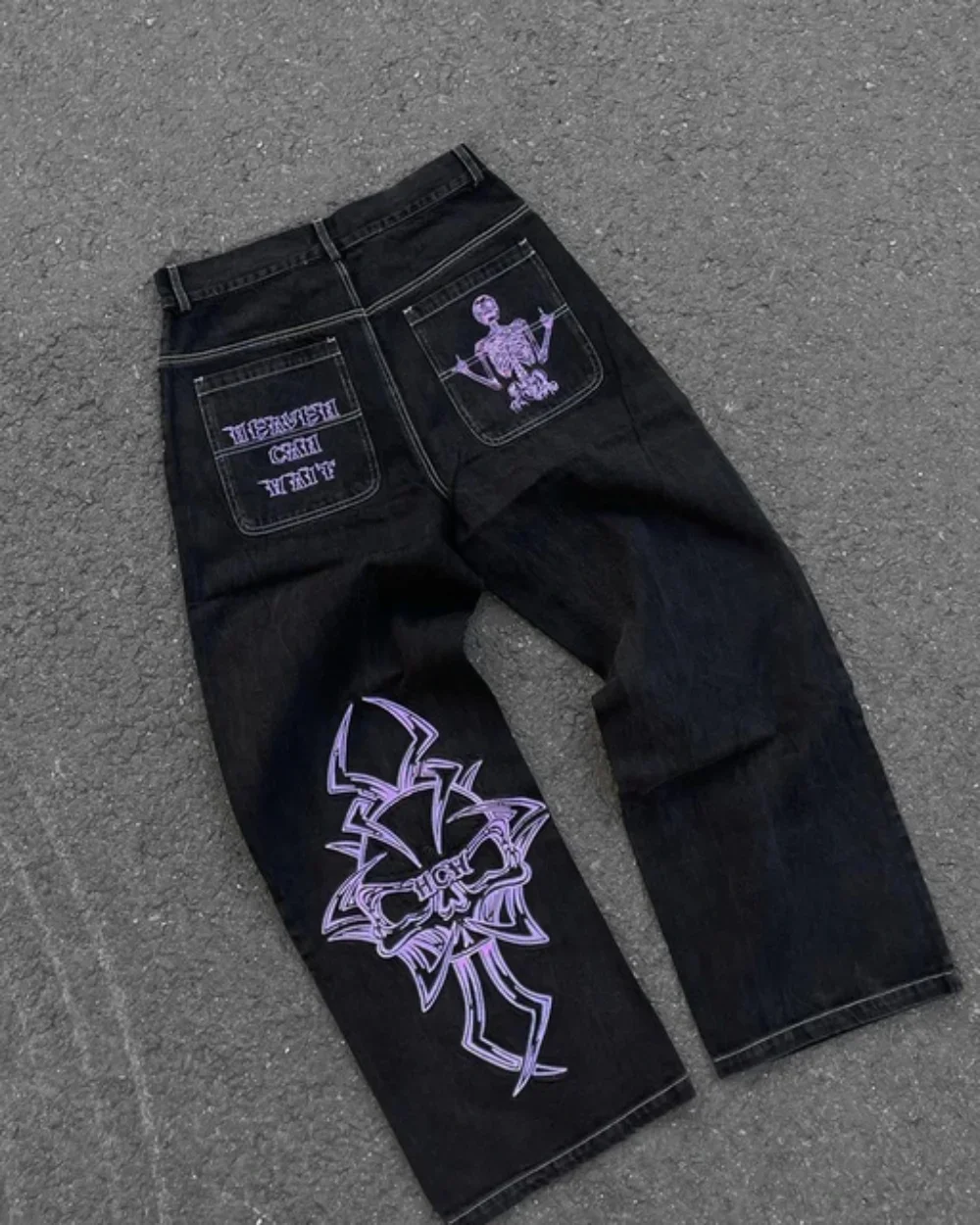 New Baggy Casual Wide Leg Jeans Men Street Retro Hip Hop Print Jeans Trend Fashion Black High-waist Jean Y2k… New Baggy Casual Wide Leg Jeans Men Street Retro Hip Hop Print Jeans Trend Fashion Black High-waist Jean Y2k…