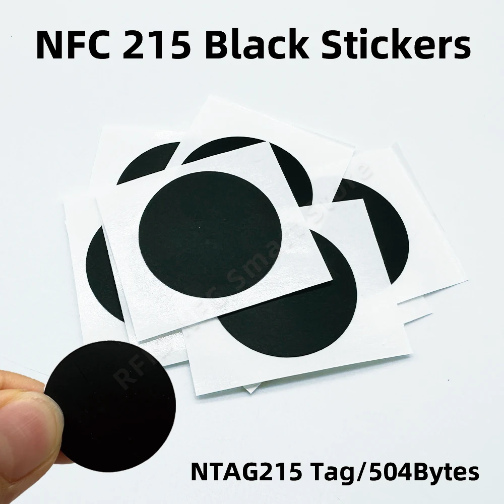 NFC 215 Black Tag 13.56MHz ISO14443A 504 Bytes Black Sticker Ntag 215 NFC Sticker For All NFC Phones RFID…