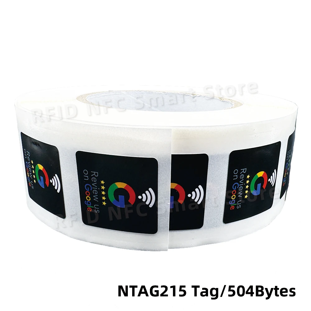 NFC Naklejki z przegrodą Google 504 bajtów RFID NFC215 Chip 13,56 MHz Programowalne przegląd nas na naklejce…