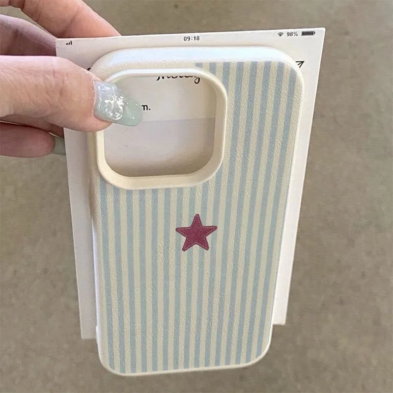 Niebieskie etui na telefon w paski z motywem gwiazd i liczi do iPhone 11 12 13 14 15 16 17 Pro Max XS X XR 16… Niebieskie etui na telefon w paski z motywem gwiazd i liczi do iPhone 11 12 13 14 15 16 17 Pro Max XS X XR 16…
