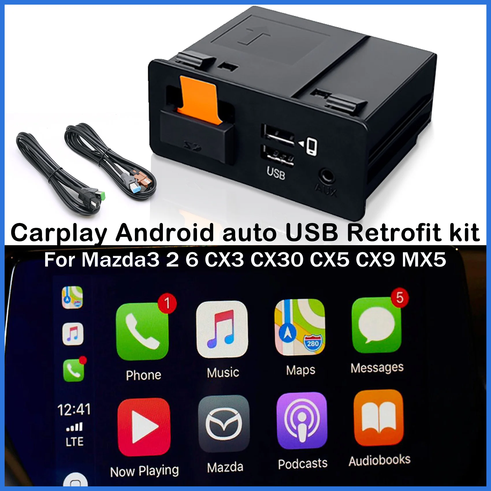 Nowa aktualizacja Apple CarPlay Android Auto USB Adapter rozdzielacz OEM dla Mazda 3 6 2 CX5 CX3 CX8 CX9 Miata…