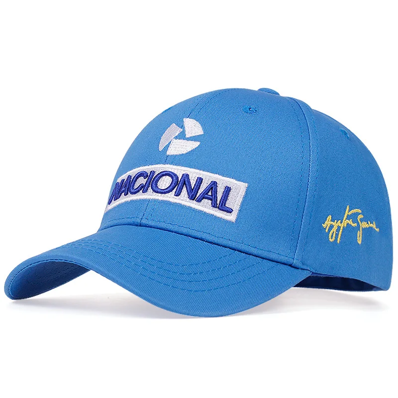 Nowa czapka z daszkiem Ayrton Senna Racer Fashion Embroidery Cap Outdoor Sun Protection Team Baseball Cap