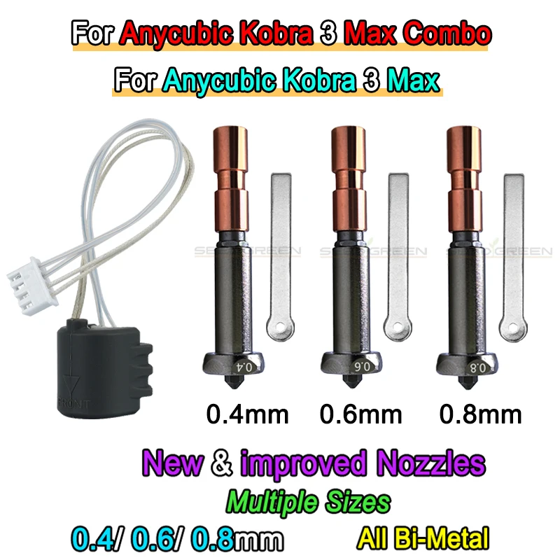Nowa dysza ulepszona do Anycubic Kobra 3 Max Hotend Dysza Kombinowana Kobra 3 Max Szyjka Dyszy 0.4mm 0.6mm… Nowa dysza ulepszona do Anycubic Kobra 3 Max Hotend Dysza Kombinowana Kobra 3 Max Szyjka Dyszy 0.4mm 0.6mm…