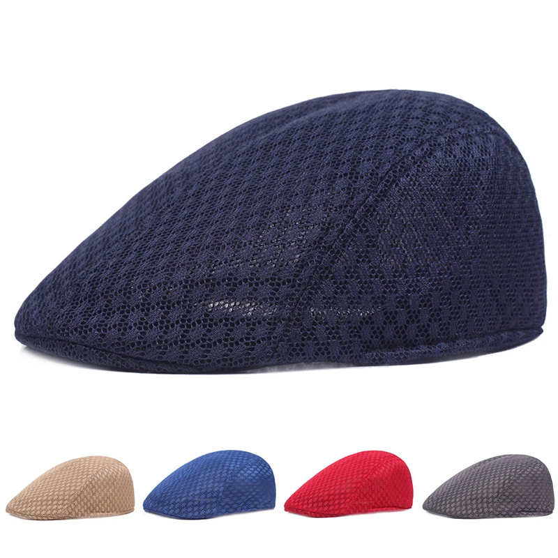 Nowa letnia czapka beretka unisex z siatką, styl gazeciarza, regulowana, modna, oddychająca czapka letnia dla… Nowa letnia czapka beretka unisex z siatką, styl gazeciarza, regulowana, modna, oddychająca czapka letnia dla…