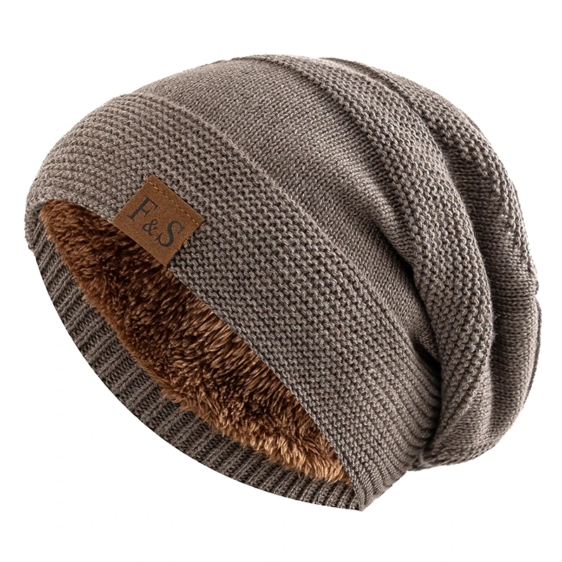 Nowe czapki zimowe Unisex Slouchy Add Fur Lined Mężczyźni i kobiety Ciepła czapka Beanie Casual Label Decor… Nowe czapki zimowe Unisex Slouchy Add Fur Lined Mężczyźni i kobiety Ciepła czapka Beanie Casual Label Decor…
