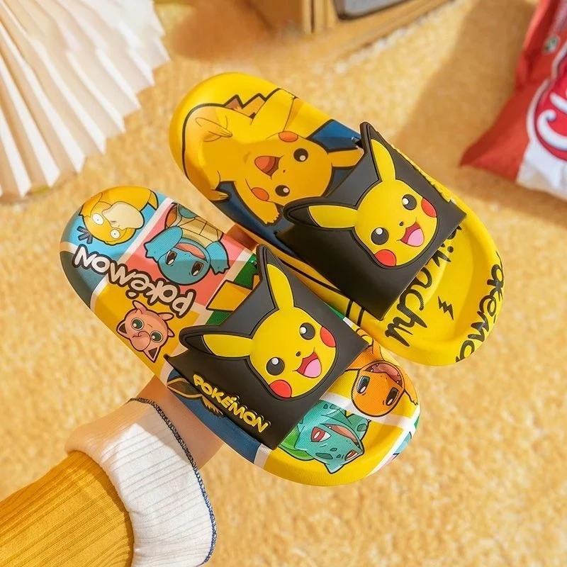 Nowe klapki letnie Pikachu Pokemon 2026 unisex, antypoślizgowe, z nadrukiem, do domu, na zewnątrz, codzienne…