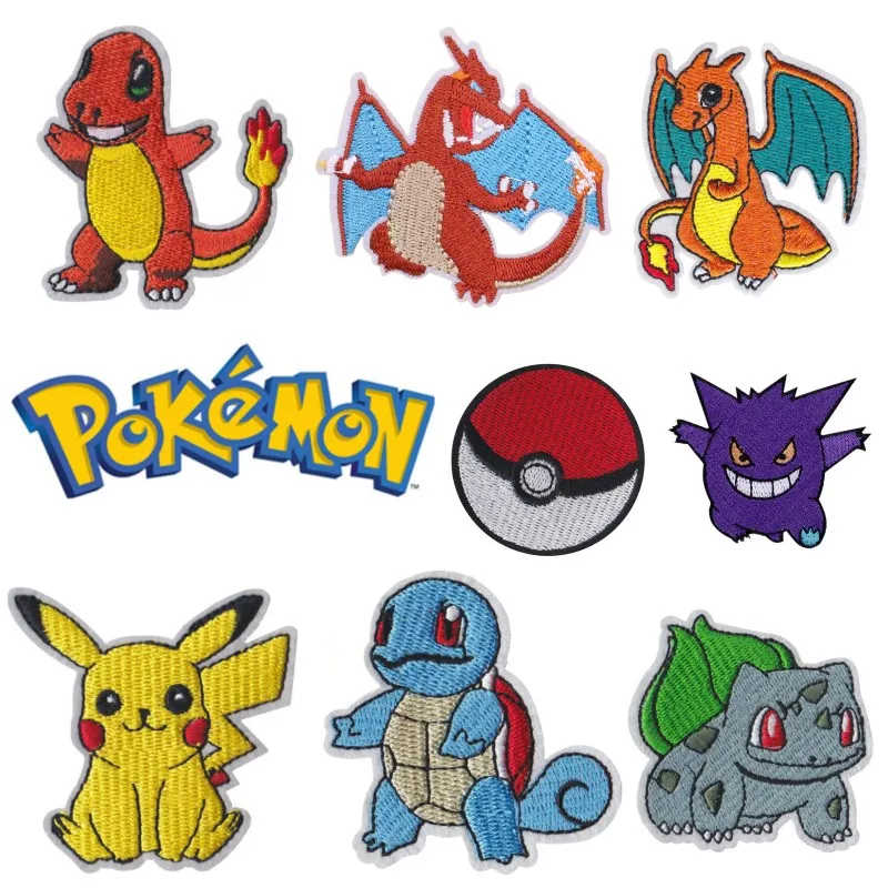 Nowe naszywki na ubrania Pokemon w 33 stylach, Charzard, Pikachu, naklejki na ubrania, naszywki do przyszycia…