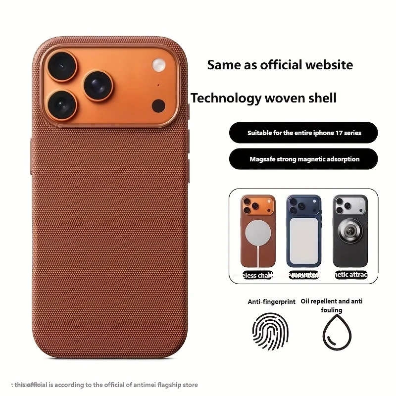 Nowe technologiczne etui magnetyczne na telefon z tkaniny, pasujące do iPhone 17 16 15 14 13 12 Pro Max, tkane…