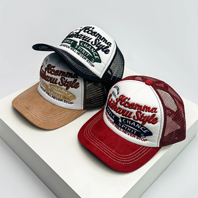 Nowe Unisexowe Czapki Baseballowe z Haftowanymi Literami, Amerykański Styl Vintage, Ochrona Przed Słońcem… Nowe Unisexowe Czapki Baseballowe z Haftowanymi Literami, Amerykański Styl Vintage, Ochrona Przed Słońcem…