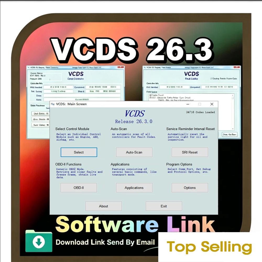 NOWOŚĆ! Aktualizacja oprogramowania NEW26.3 Vcd S do skanera VAG C0M OBD2 HEXV2 USB Interface VW AUDI Skoda… NOWOŚĆ! Aktualizacja oprogramowania NEW26.3 Vcd S do skanera VAG C0M OBD2 HEXV2 USB Interface VW AUDI Skoda…