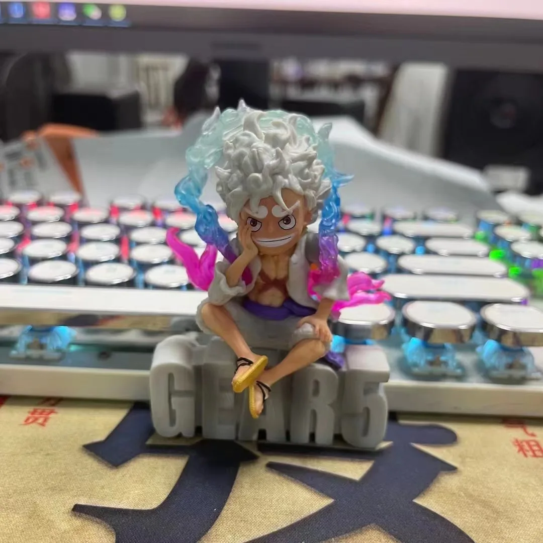 Nowy 10cm Mini One Piece Y z Luffy Gear 5 Figurka akcji Nika Statuetka Anime Figurka Pvc Model Kolekcja lalek…