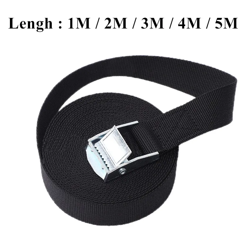 Nowy 1M/2M/3M/4M/5M Czarny pasek z klamrą do mocowania ładunku do samochodu Motocykl Rower Metalowa klamra…