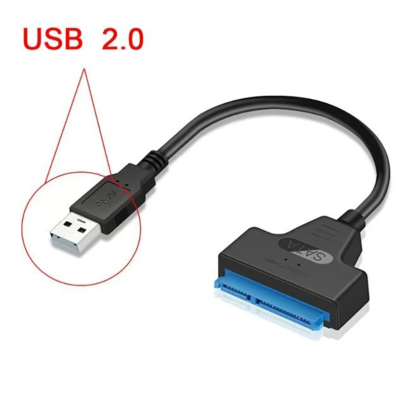 Nowy kabel SATA na USB 2.0, adapter do złącza komputerowego, konwerter do zewnętrznych dysków twardych HDD SSD… Nowy kabel SATA na USB 2.0, adapter do złącza komputerowego, konwerter do zewnętrznych dysków twardych HDD SSD…
