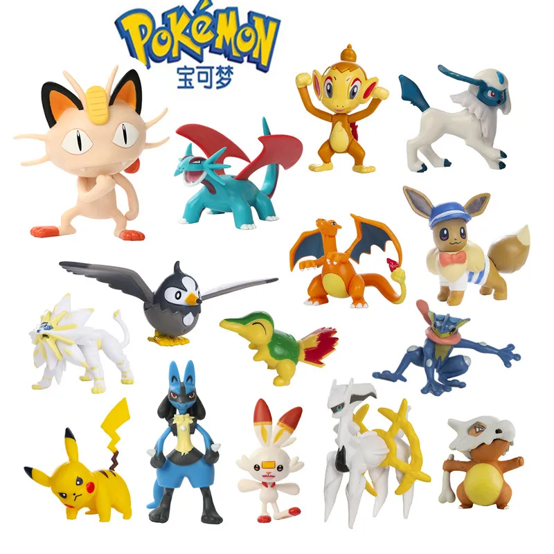 Nowy Pokemon 4-13Cm filmy animowane film Anime rysunek Pikachu Lucario Mewtwo latający smok Pet Action figurki…