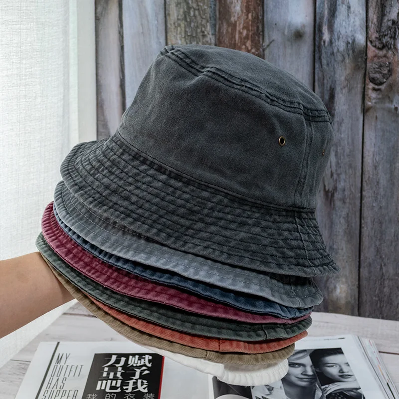 Nowy Unisex Bucket Hat Fashion Washed Denim Cap Design Men Panama Hats Women Summer Outdoor Casual Sunscreen…
