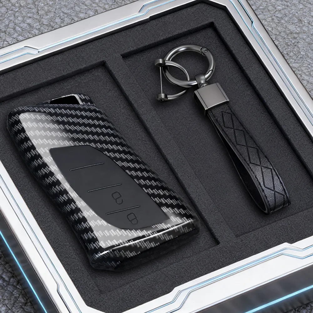 Obudowa kluczyka samochodowego z włókna węglowego ABS z 2 3 4 przyciskami, etui ochronne na pilot do Lexus UX…