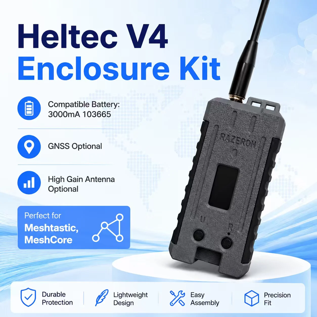 Obudowa MeshCore Node Heltec V4 V4.3 do Meshtastic, Zestaw IoT z LoRa 28dBm, WiFi, BLE i GPS Obudowa MeshCore Node Heltec V4 V4.3 do Meshtastic, Zestaw IoT z LoRa 28dBm, WiFi, BLE i GPS