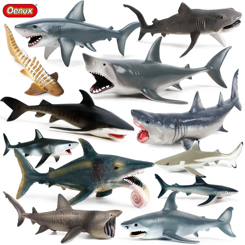 Oenux Ocean Animals Action Figures Sealife Shark Whare Megalodon Model Figurki PVC Dekoracja domu Dziecko… Oenux Ocean Animals Action Figures Sealife Shark Whare Megalodon Model Figurki PVC Dekoracja domu Dziecko…