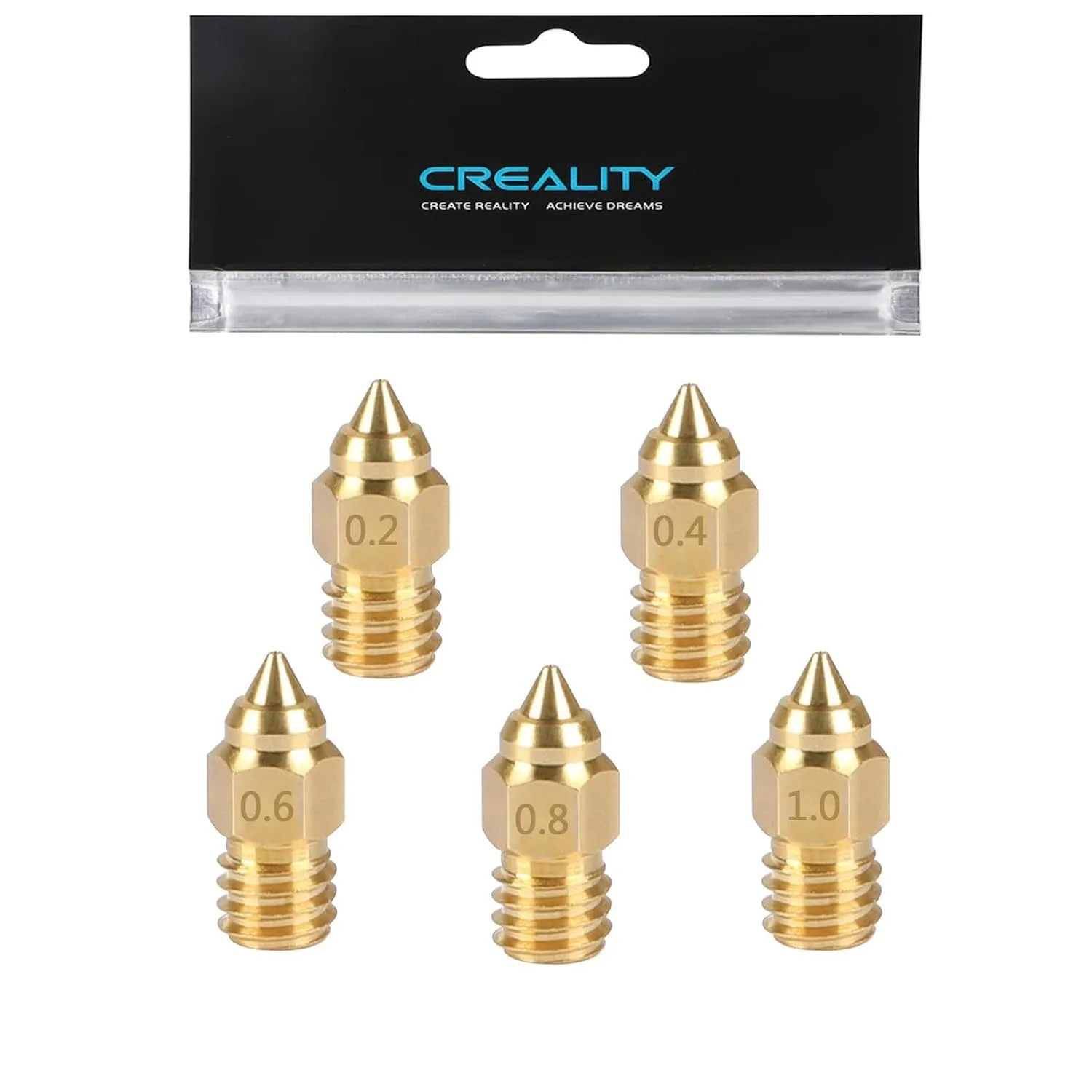 Oficjalne dysze Creality Ender 3 S1 0,4/0,6 mm 5 sztuk, do Ender 3/Pro/V2/Max/Neo, Ender5/Pro/Plus, Ender 6…