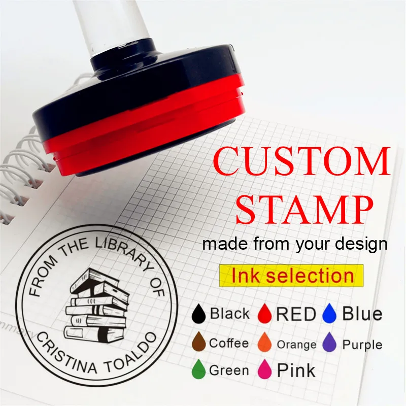 Okrągły stempel Spersonalizowane własne logo Spersonalizowany stempel z atramentem światłoczułym…