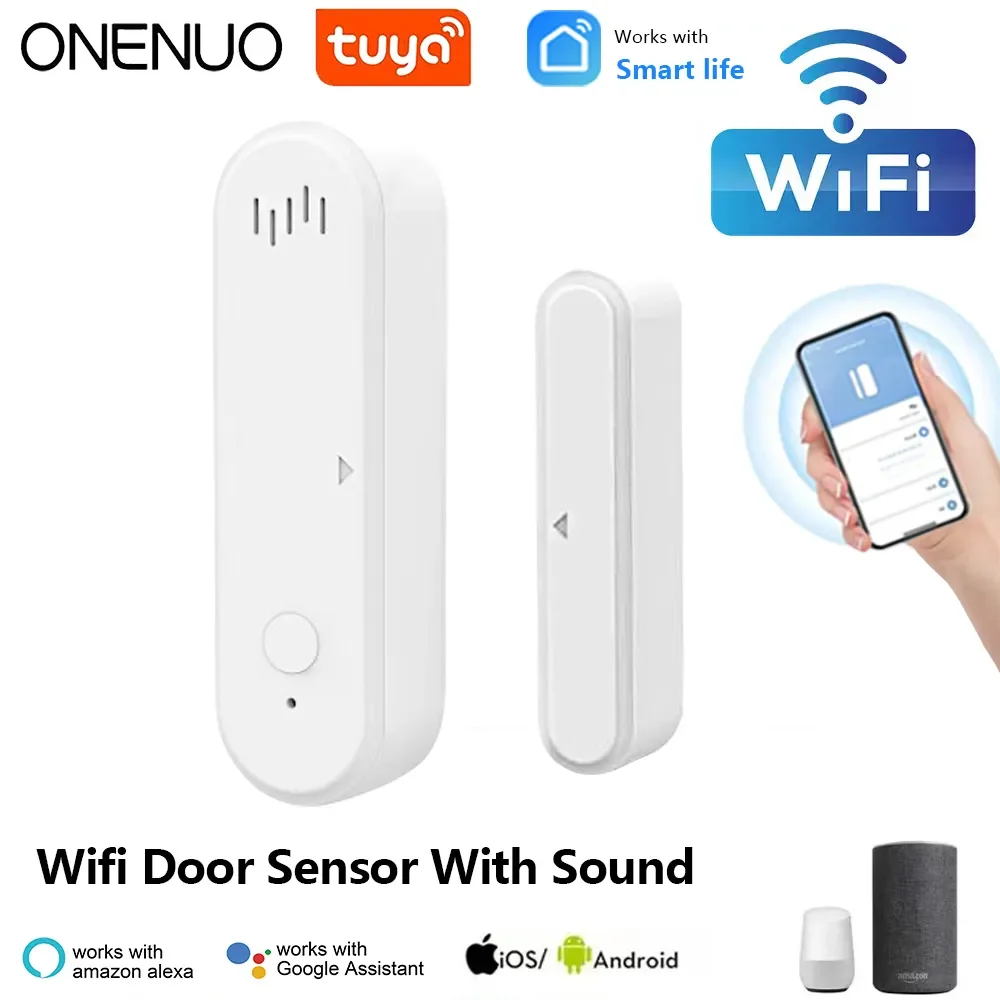 ONENUO Tuya inteligentne WiFi czujnik drzwi dźwięk 80dB, czujnik na okno inteligentne ramię rozbroi czujnik… ONENUO Tuya inteligentne WiFi czujnik drzwi dźwięk 80dB, czujnik na okno inteligentne ramię rozbroi czujnik…