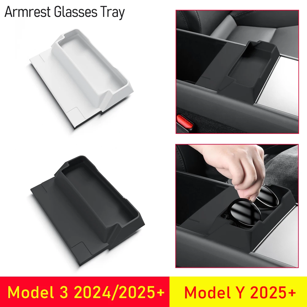 Organizer do konsoli środkowej Tesla Model 3 Y Juniper 2025 2026, schowek, uchwyt na okulary, tacka, akcesoria…