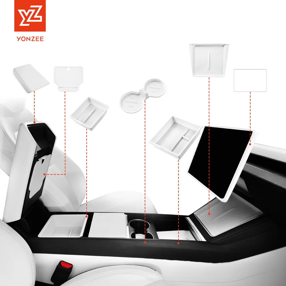 Organizer do konsoli środkowej YZ dla Tesla Model 3 Y YL Juniper, schowek pod siedzeniem, podłokietnik, ukryty…