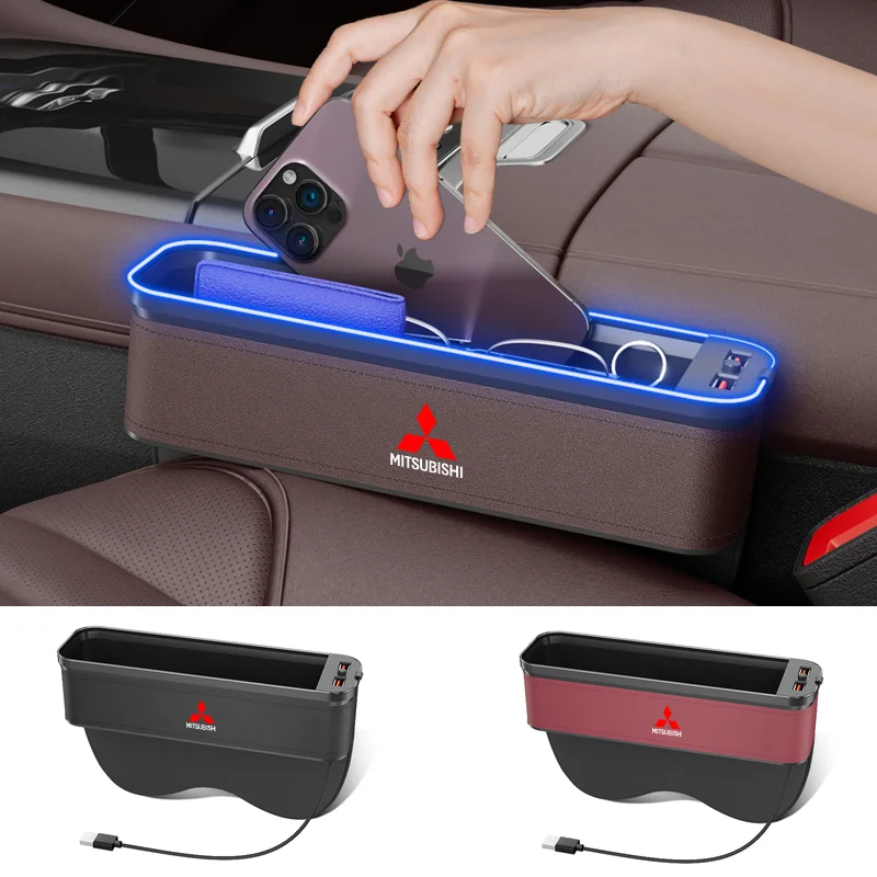 Organizer szczeliny fotela samochodowego Wielofunkcyjny schowek z ładowaniem USB do Mitsubishi Outlander…
