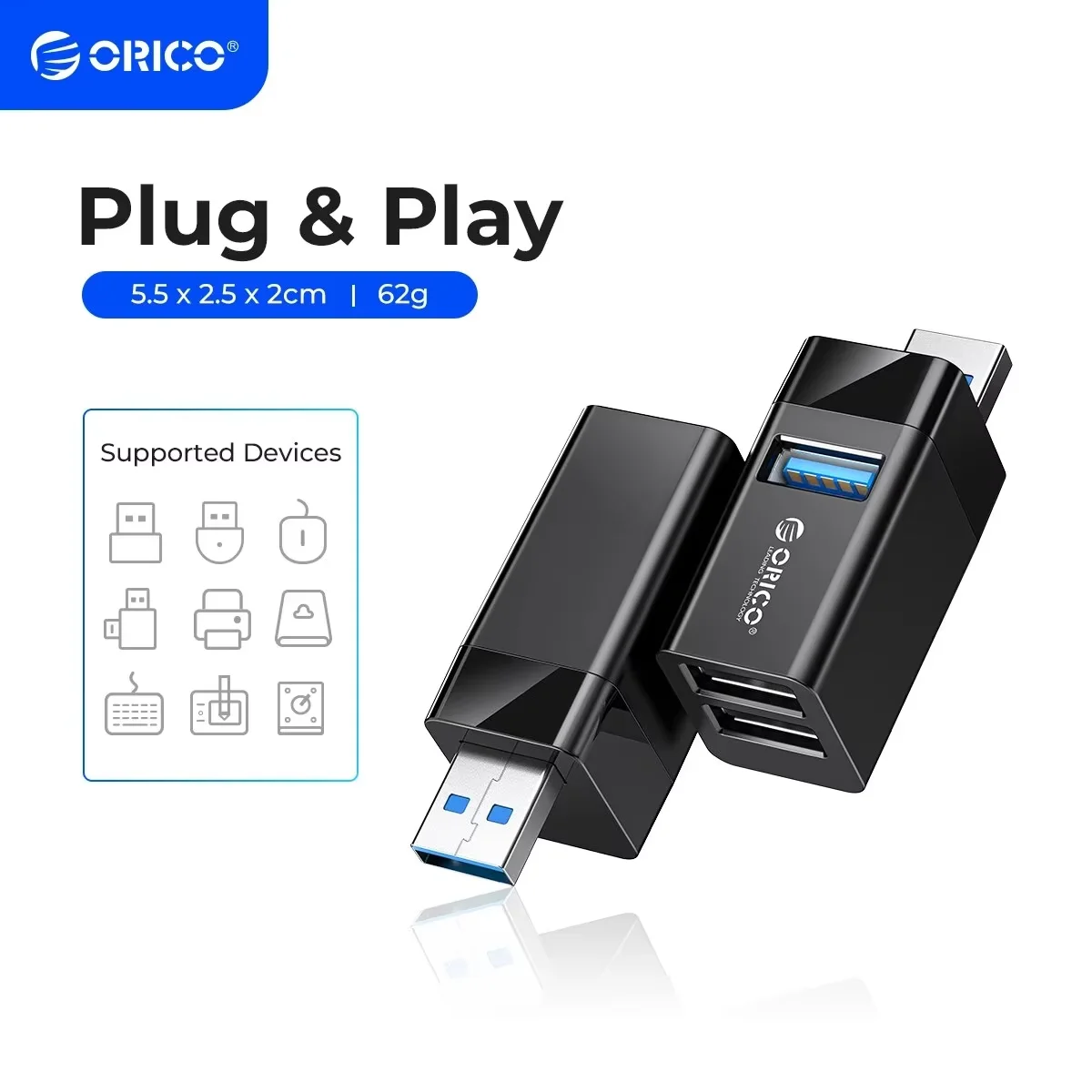 ORICO USB 3.0 Hub Notebook Bezprzewodowy rozdzielacz USB 3-portowy przedłużacz do laptopa Komputer PC USB 2.0… ORICO USB 3.0 Hub Notebook Bezprzewodowy rozdzielacz USB 3-portowy przedłużacz do laptopa Komputer PC USB 2.0…