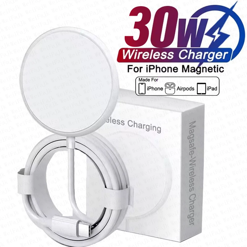 Oryginalna bezprzewodowa ładowarka Apple Magsafe 30W do iPhone’a 11 12 13 14 15 16 Pro Max Mini X XS XR 8 Plus…