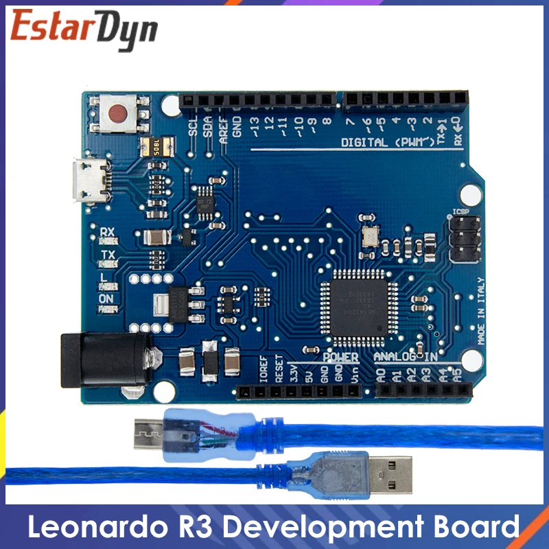 Oryginalna płytka rozwojowa Leonardo R3 z mikrokontrolerem Atmega32u4 lub z kablem USB, kompatybilna z… Oryginalna płytka rozwojowa Leonardo R3 z mikrokontrolerem Atmega32u4 lub z kablem USB, kompatybilna z…