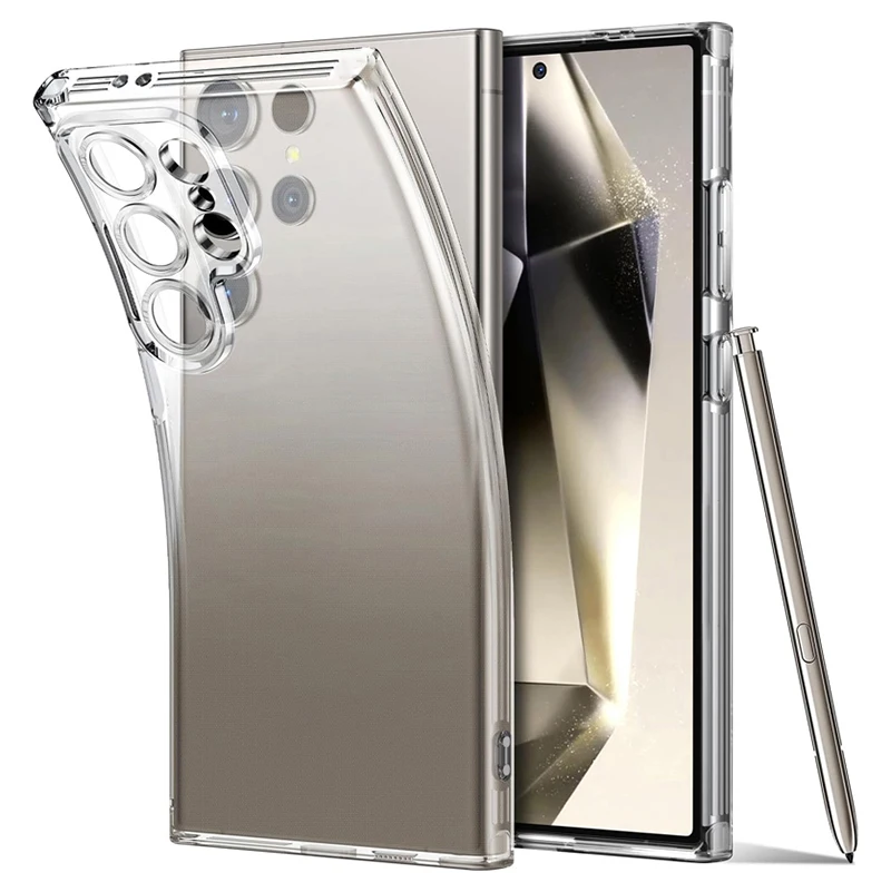 Oryginalne przezroczyste silikonowe etui do Galaxy Samsung S24 S23 S22 S21 Ultra FE Plus Ultra Thin Crystal…