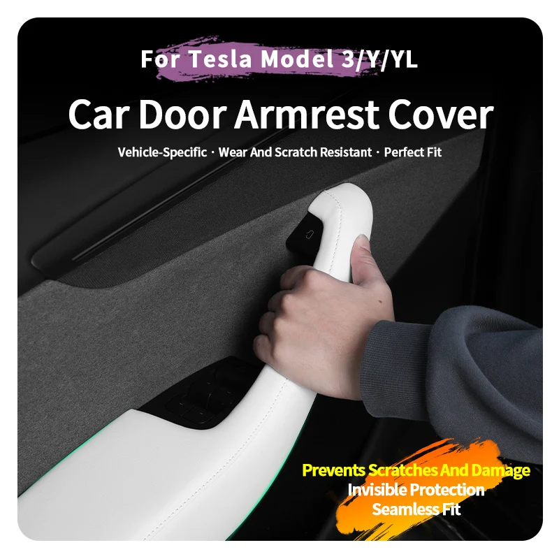 Oryginalne skórzane nakładki ochronne na klamki samochodowe w kolorze oryginalnym + ABS do Tesla Model 3… Oryginalne skórzane nakładki ochronne na klamki samochodowe w kolorze oryginalnym + ABS do Tesla Model 3…