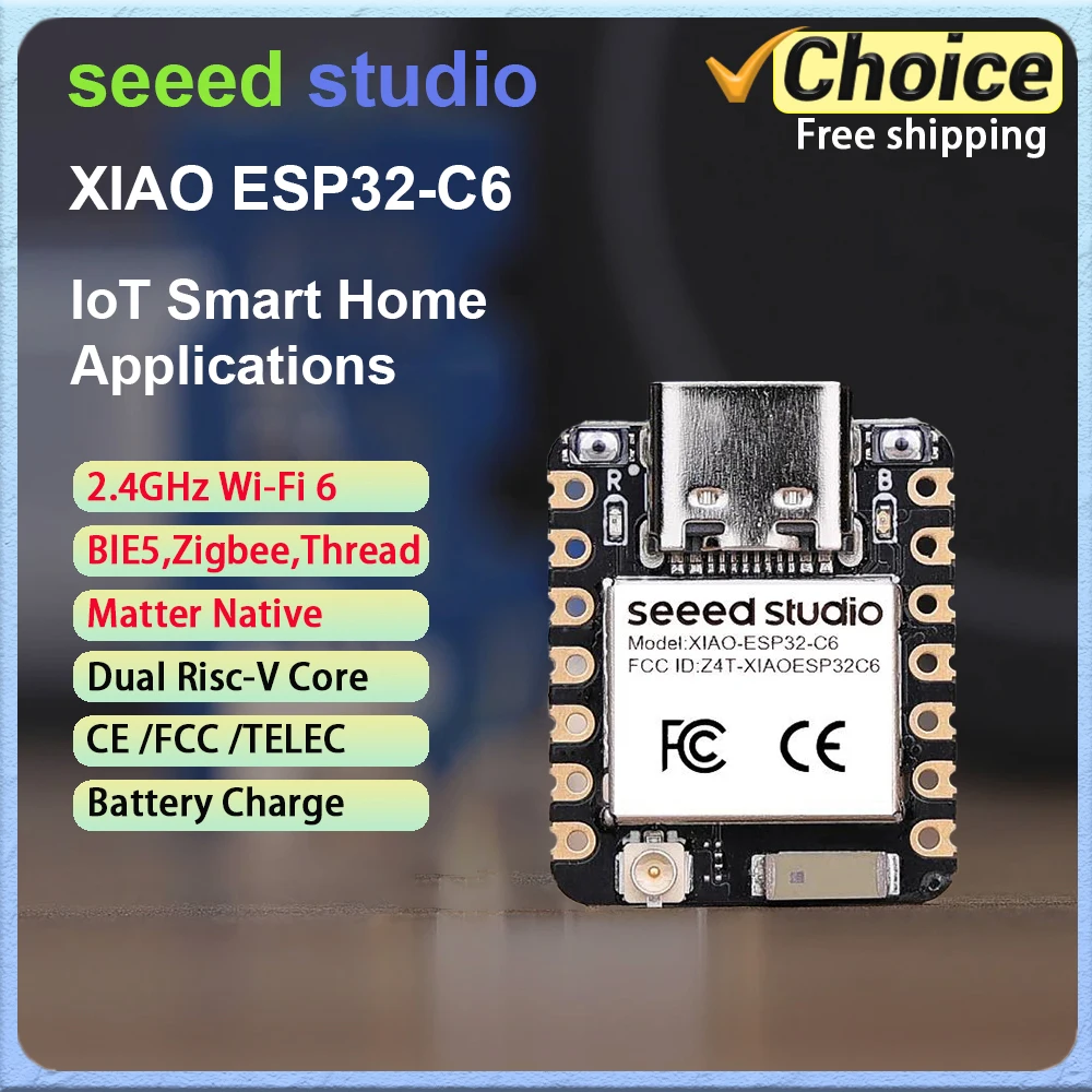 Oryginalny moduł płytki rozwojowej XIAO ESP32-C6/C5 2.4GHz WiFi6 BLE 5.0 dla Arduino, systemów IoT, Zigbee i…