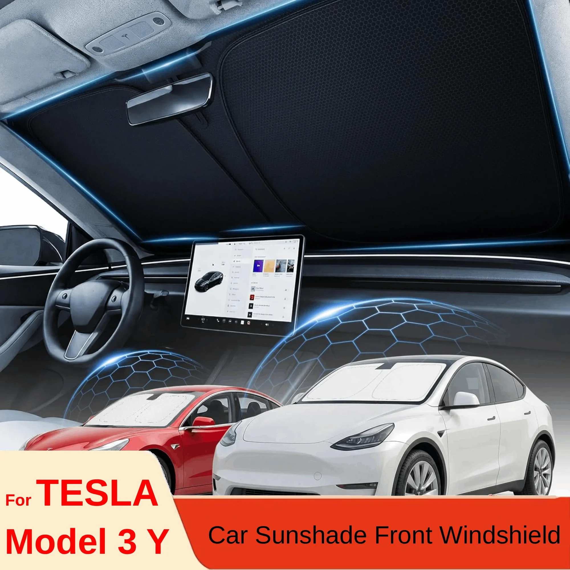 Osłona przeciwsłoneczna na przednią szybę do Tesla Model Y Juniper, pogrubiona osłona przeciwsłoneczna do… Osłona przeciwsłoneczna na przednią szybę do Tesla Model Y Juniper, pogrubiona osłona przeciwsłoneczna do…