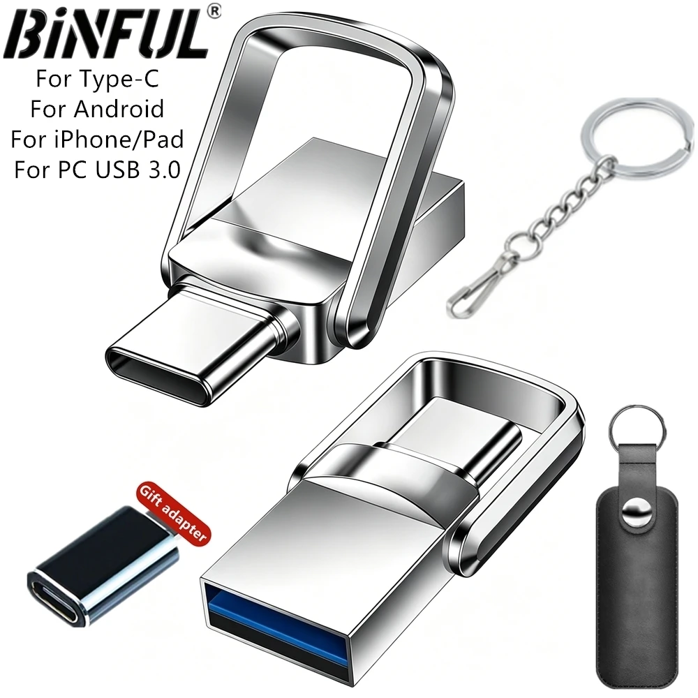 OTG dla iPhone Mini 3w1 USB Flash Drive 512GB 256GB Dla TYPE-C PC Szybki USB Pen Drive 32GB TYPE-C Specyficzny…