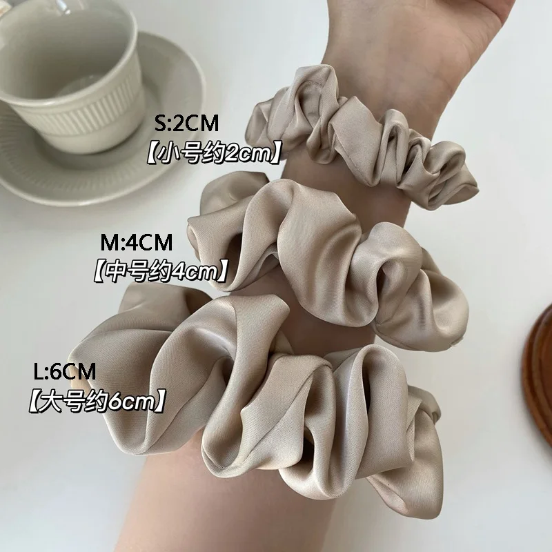 Oversize Satin Scrunchies Elastyczne gumki do włosów Kobiety Dziewczyny Duże jedwabne opaski do włosów Kucyk…