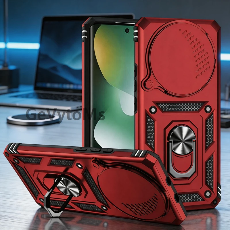 Pancerne etui z pierścieniem ochronnym na aparat i podstawką do Xiaomi Redmi Note 15 Note15 4G Global, obudowa…