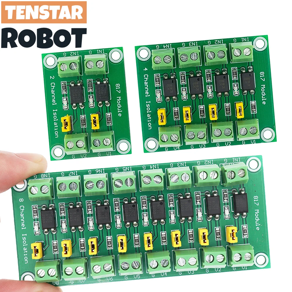 PC817 2/4/8 kanałowy transoptor płyta izolacyjna konwerter napięcia moduł adaptera sterownik 3.6-30V…
