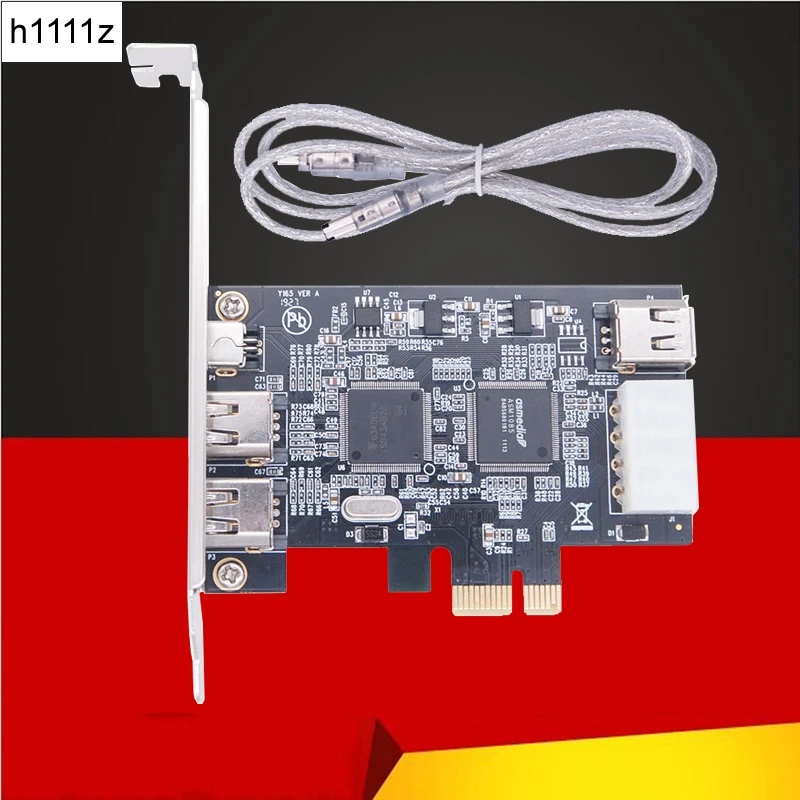 PCI-e 1X IEEE 1394A 4-portowy (3+1) Adapter karty Firewire PCIe PCI Express Wewnętrzny kabel 1394 A 6Pin do… PCI-e 1X IEEE 1394A 4-portowy (3+1) Adapter karty Firewire PCIe PCI Express Wewnętrzny kabel 1394 A 6Pin do…