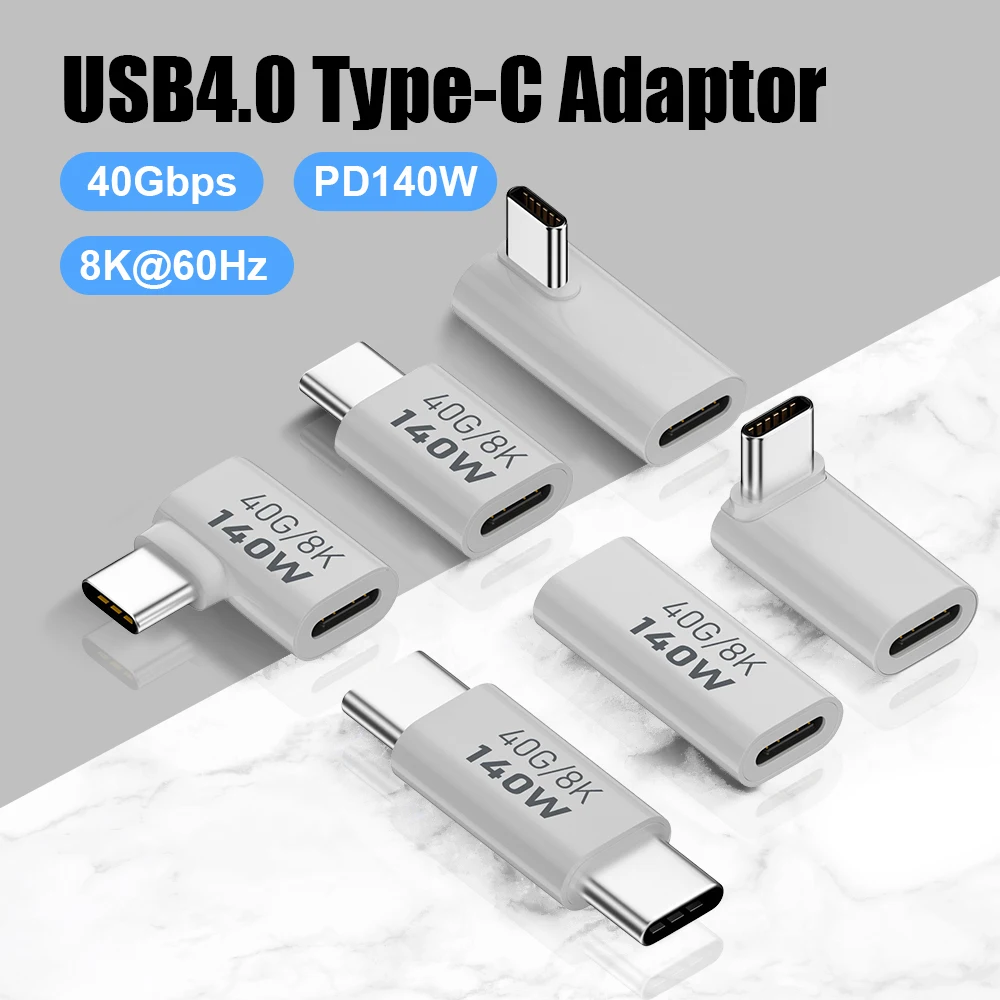 PD140W Adapter USB C żeński na męski PD 3.1 Thunderbolt 3 40 Gb/s Transfer danych 8K@60Hz Złącze przedłużające…