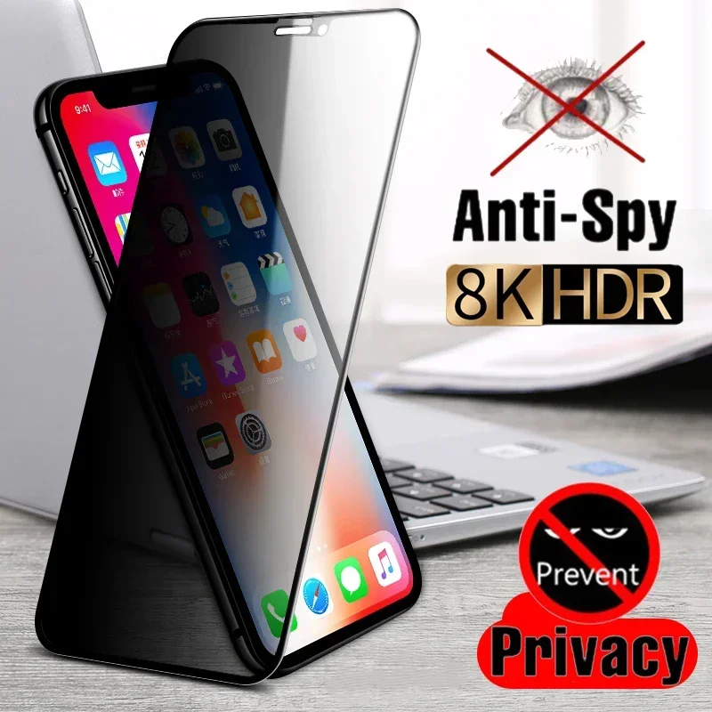 Pełna osłona ekranu chroniąca prywatność dla iPhone’a 11 12 13 14 15 Pro Max 8 Plus Najlepsze szkło…
