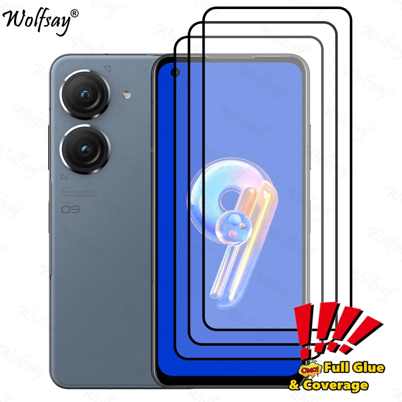 Pełna osłona ekranu z klejem dla Asus Zenfone 9 Szkło hartowane dla Asus Zenfone 9 8 10 Szkło dla Asus Zenfone…