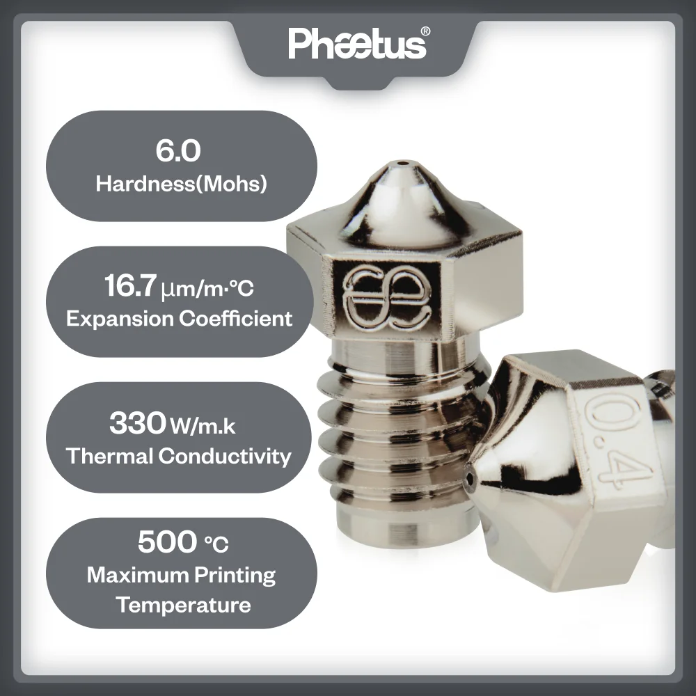 Phaetus E3D V6 Plated Copper Nozzle 1.75MM Filament do drukarki 3D Voron V6 Hotend Dragon Hotend Rapido Hotend… Phaetus E3D V6 Plated Copper Nozzle 1.75MM Filament do drukarki 3D Voron V6 Hotend Dragon Hotend Rapido Hotend…
