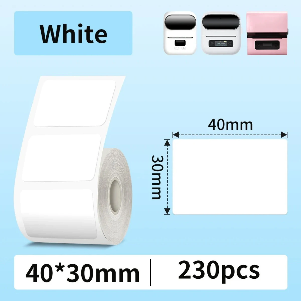 Phomemo M110/M220 40x30mm Etykiety termiczne – Samoprzylepne wodoodporne naklejki błyszczące do użytku…