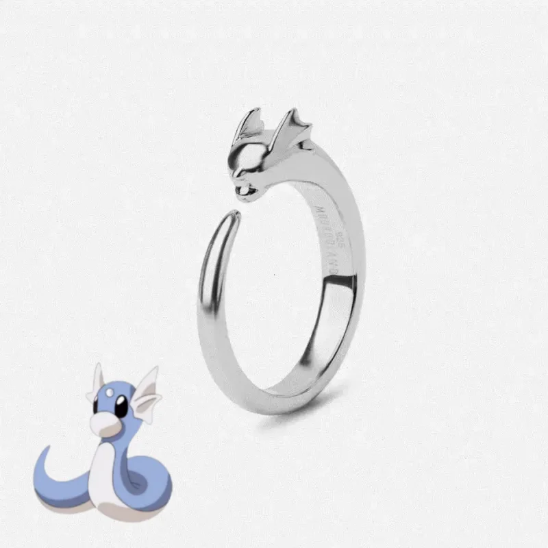 Pierścionek dla par Pokemon Dratini Srebro próby S925 Anime Gadżet Otwierany Regulowany Akcesoria z Kreskówek… Pierścionek dla par Pokemon Dratini Srebro próby S925 Anime Gadżet Otwierany Regulowany Akcesoria z Kreskówek…