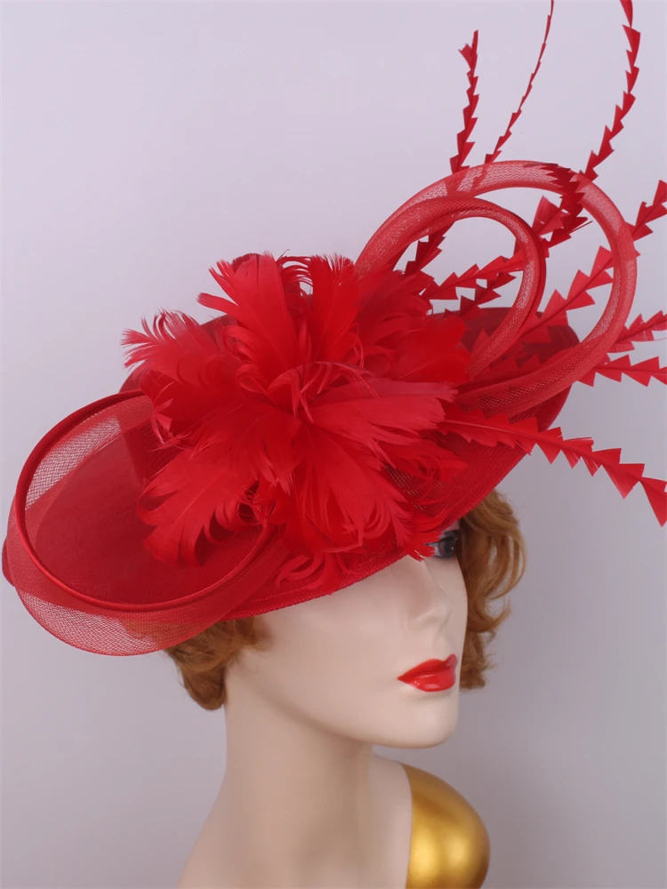 Pillbox panny młodej czerwony kapelusz z fascynatorem Femme ślub Chapeau kobiety formalne wydarzenie herbata… Pillbox panny młodej czerwony kapelusz z fascynatorem Femme ślub Chapeau kobiety formalne wydarzenie herbata…