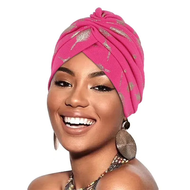 Pióro złote tłoczenie tkaniny turban czapka dla kobiet afrykańska chusta na głowę Bonnet muzułmańska pod… Pióro złote tłoczenie tkaniny turban czapka dla kobiet afrykańska chusta na głowę Bonnet muzułmańska pod…