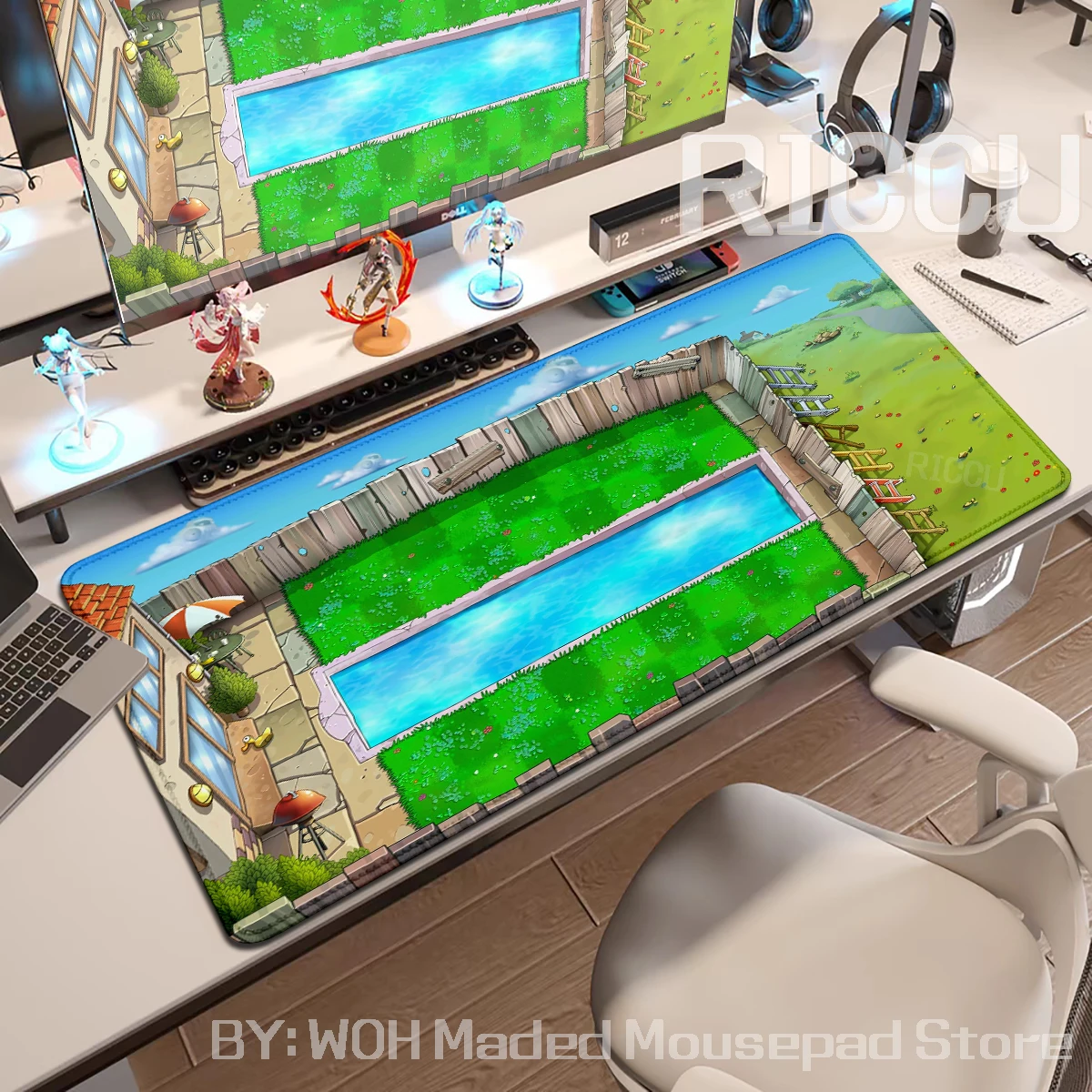 PLANTS VS ZOMBIE PVZ MAPS Podkładka pod mysz XXL Podkładka pod klawiaturę 90x40cm tapis de souris PC teclado…